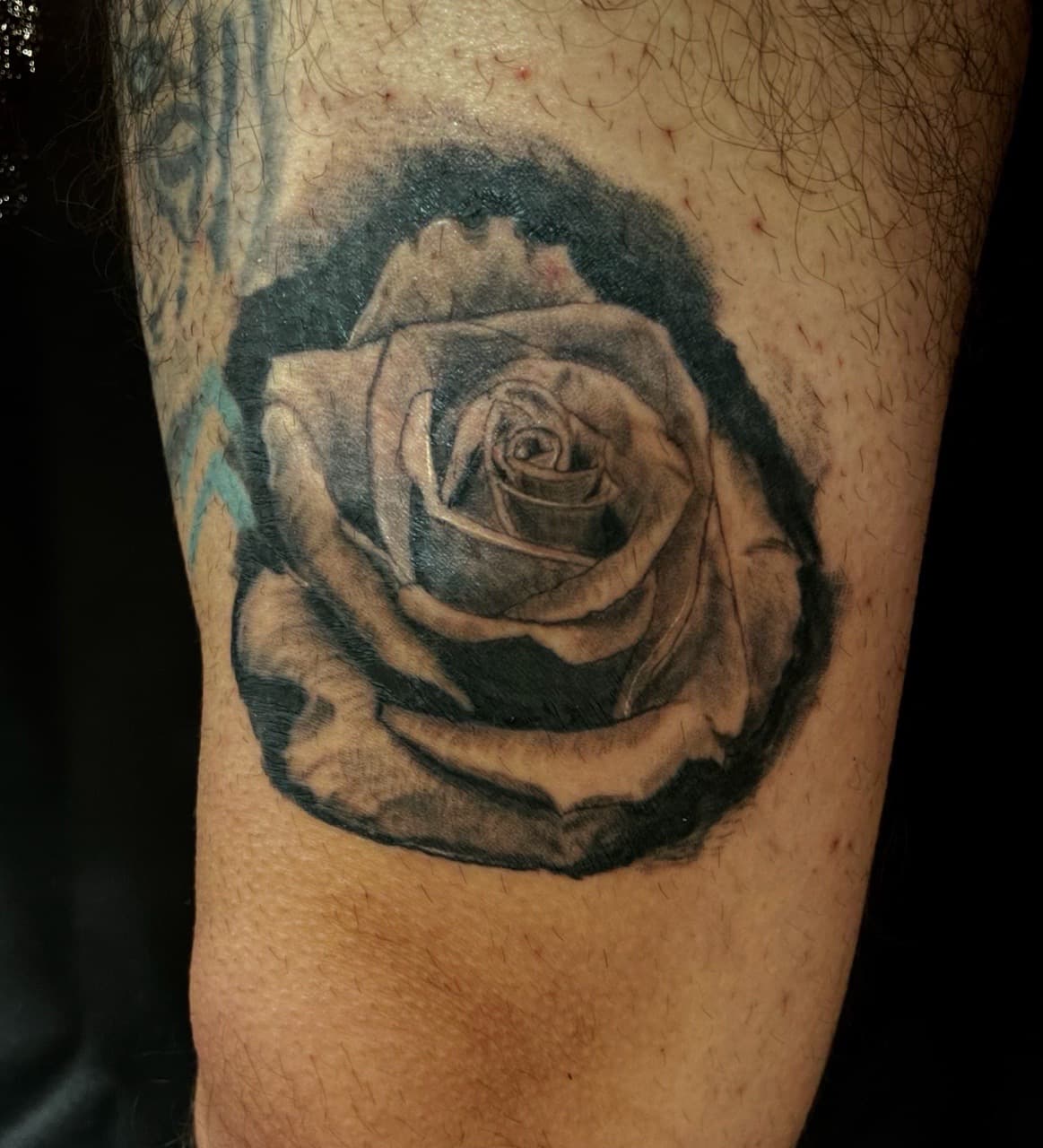 Black & Grey + Realism rose tattoo on Upper Arm by Tattoos_by_Ivan on TattMe