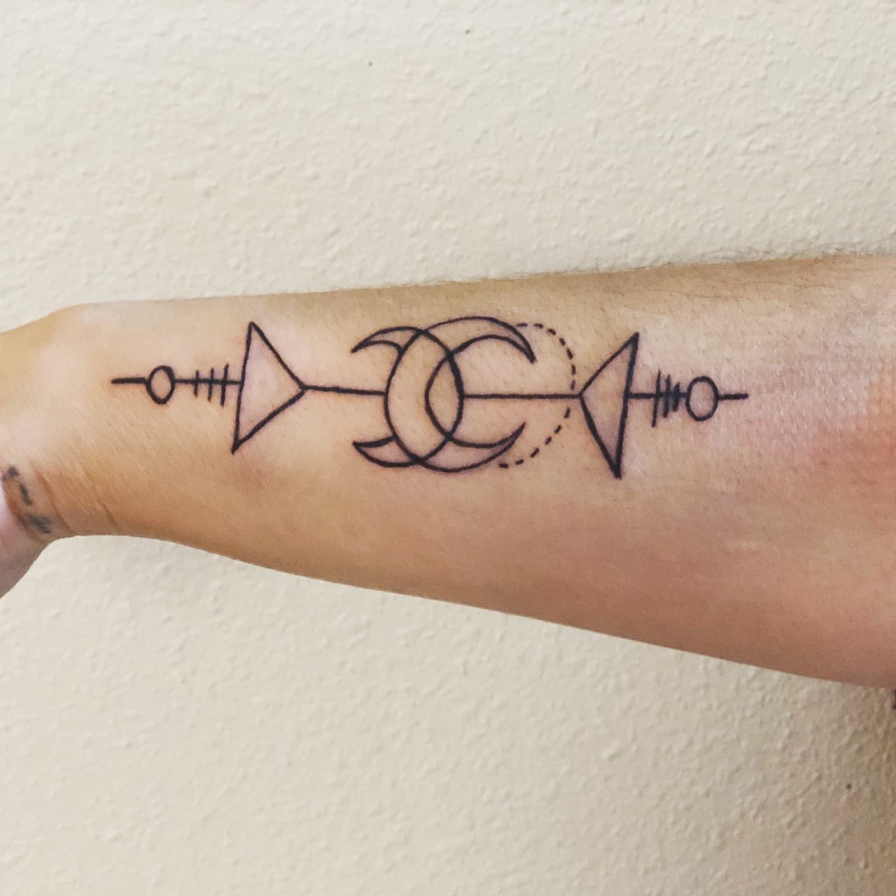 Fine Line + Black-work moons tattoo on Forearm by Tattoos_by_Ivan on TattMe