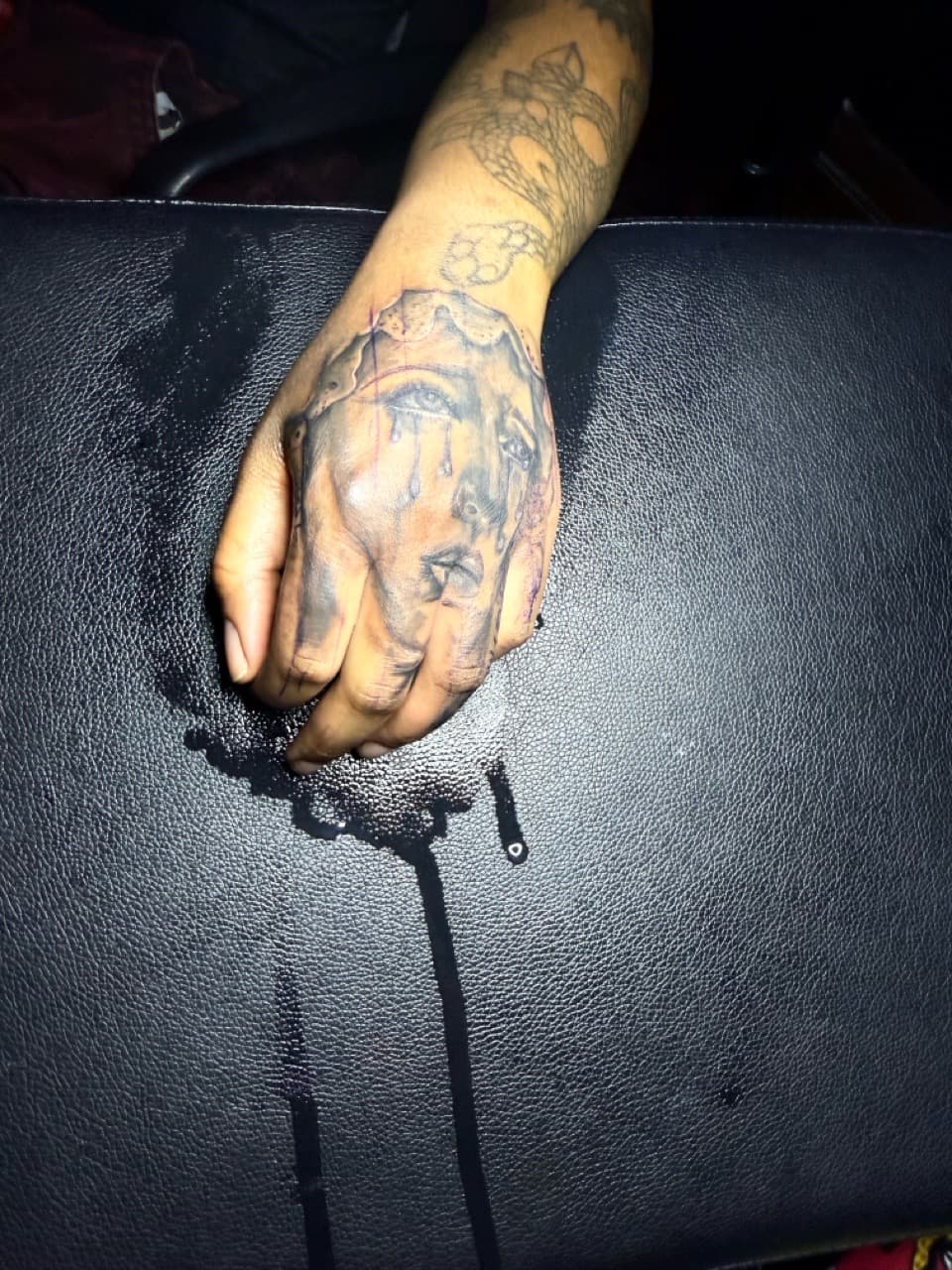 Black & Grey + Realism demon tattoo on Hand by Chris_Brooks on TattMe