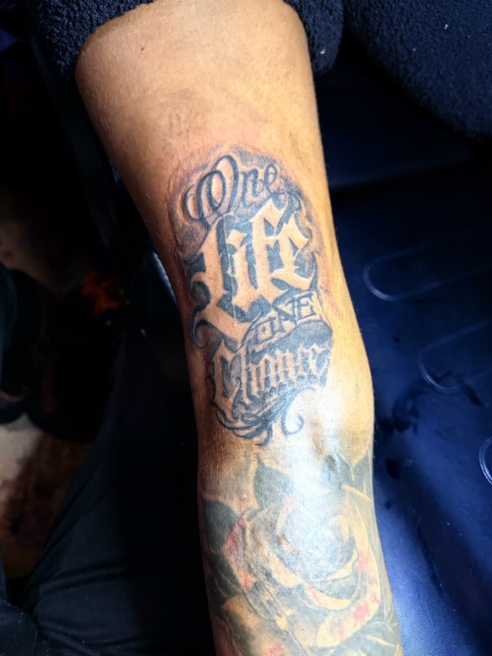 Lettering + Script ornamentation tattoo on Forearm by Chris_Brooks on TattMe