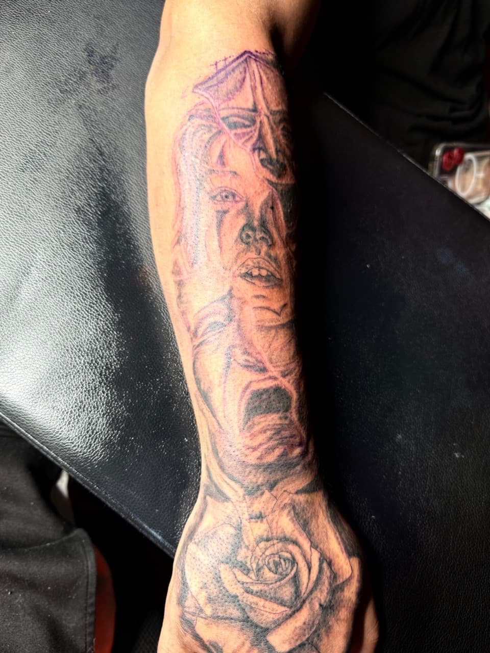 Black & Grey + Realism woman tattoo on Forearm by Chris_Brooks on TattMe