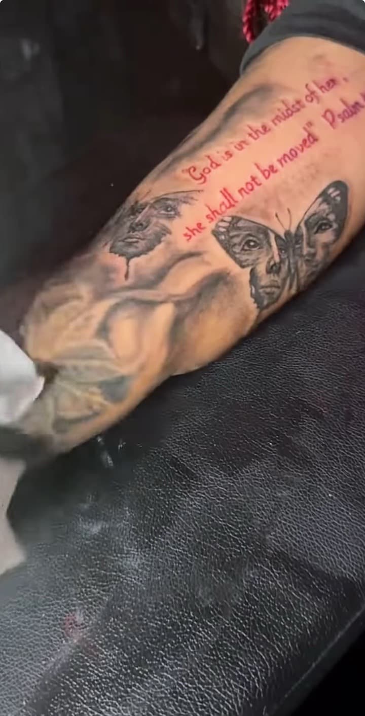 Lettering + Script butterfly tattoo on Forearm by Chris_Brooks on TattMe