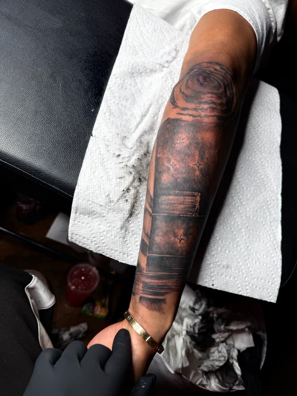 Black & Grey + Illustrative vortex tattoo on Forearm by Chris_Brooks on TattMe