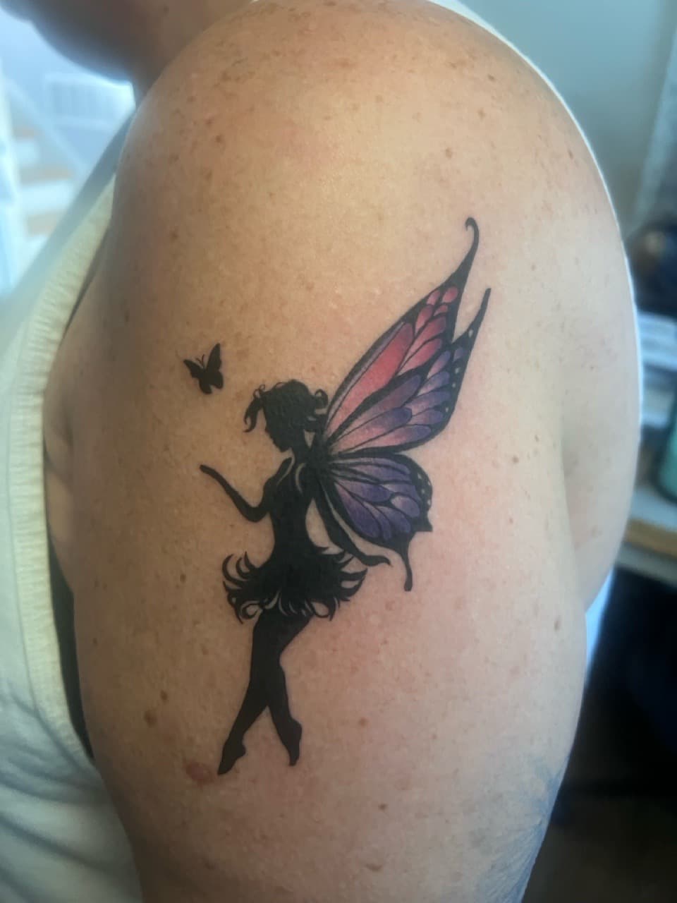 Illustrative + Color fairy tattoo on Upper Arm by Matt_Mason_Tattoos on TattMe