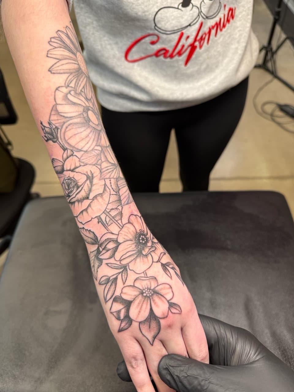 Floral + Black-work flowers tattoo on Forearm by Matt_Mason_Tattoos on TattMe