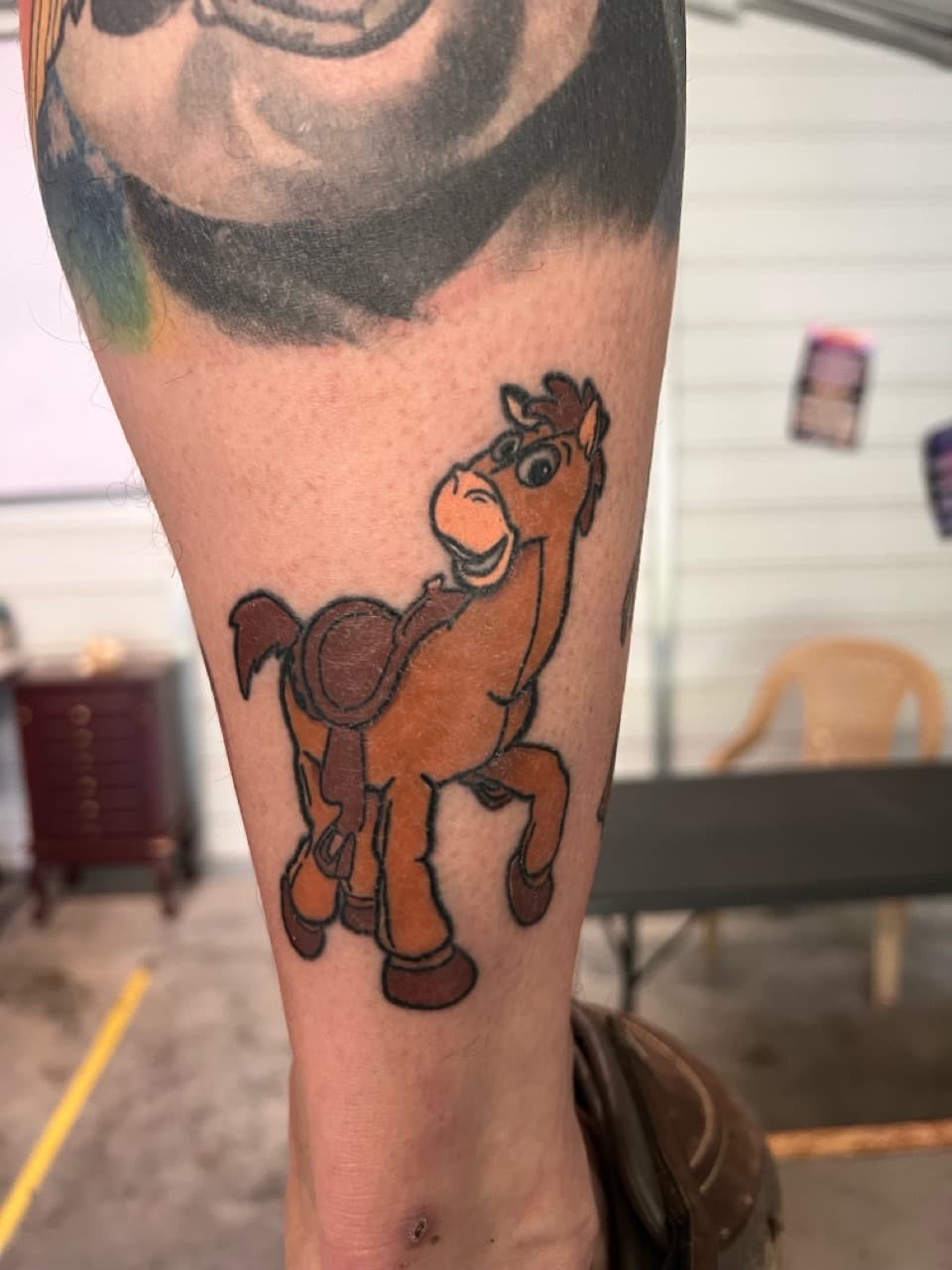 Cartoon + Pop Culture horse tattoo on Calf by Matt_Mason_Tattoos on TattMe