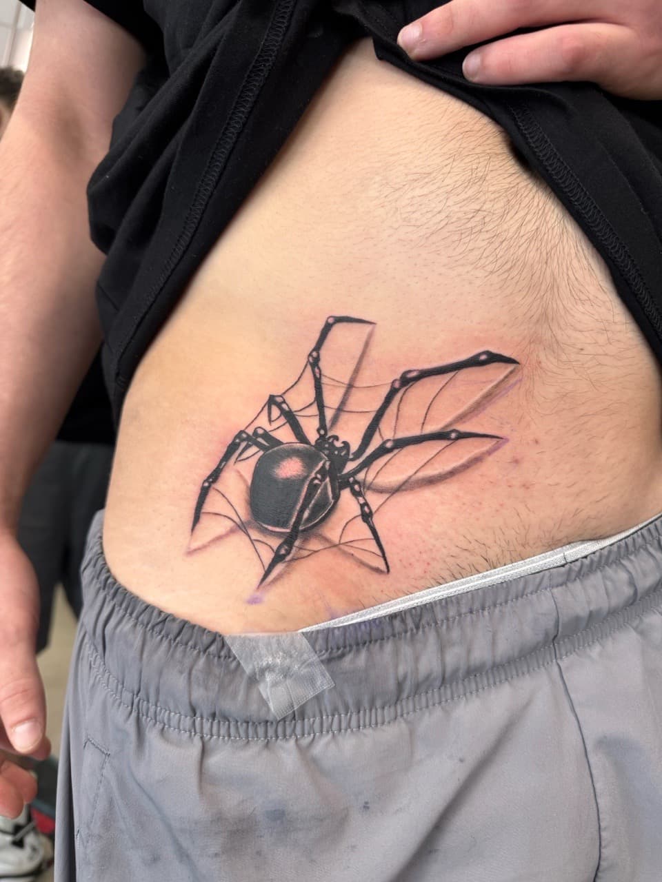Black & Grey + Realism spider tattoo on Stomach by Matt_Mason_Tattoos on TattMe