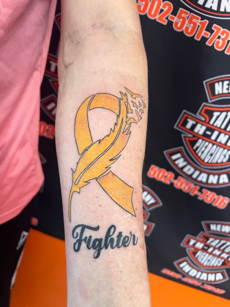 Color + Lettering ribbon tattoo on Forearm by Matt_Mason_Tattoos on TattMe