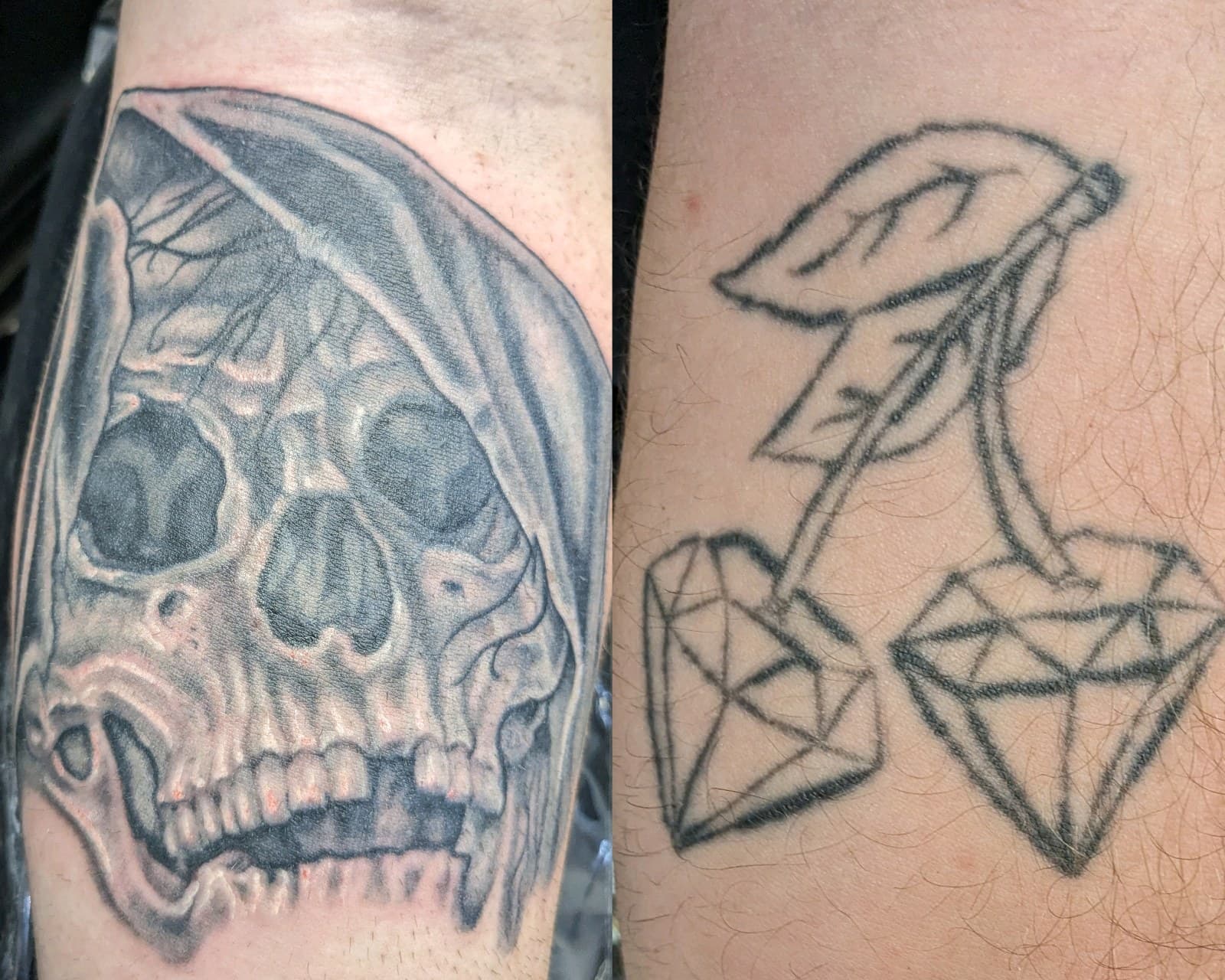 Black & Grey + Line-work reaper tattoo on Forearm by affiliatedtattoofamily on TattMe
