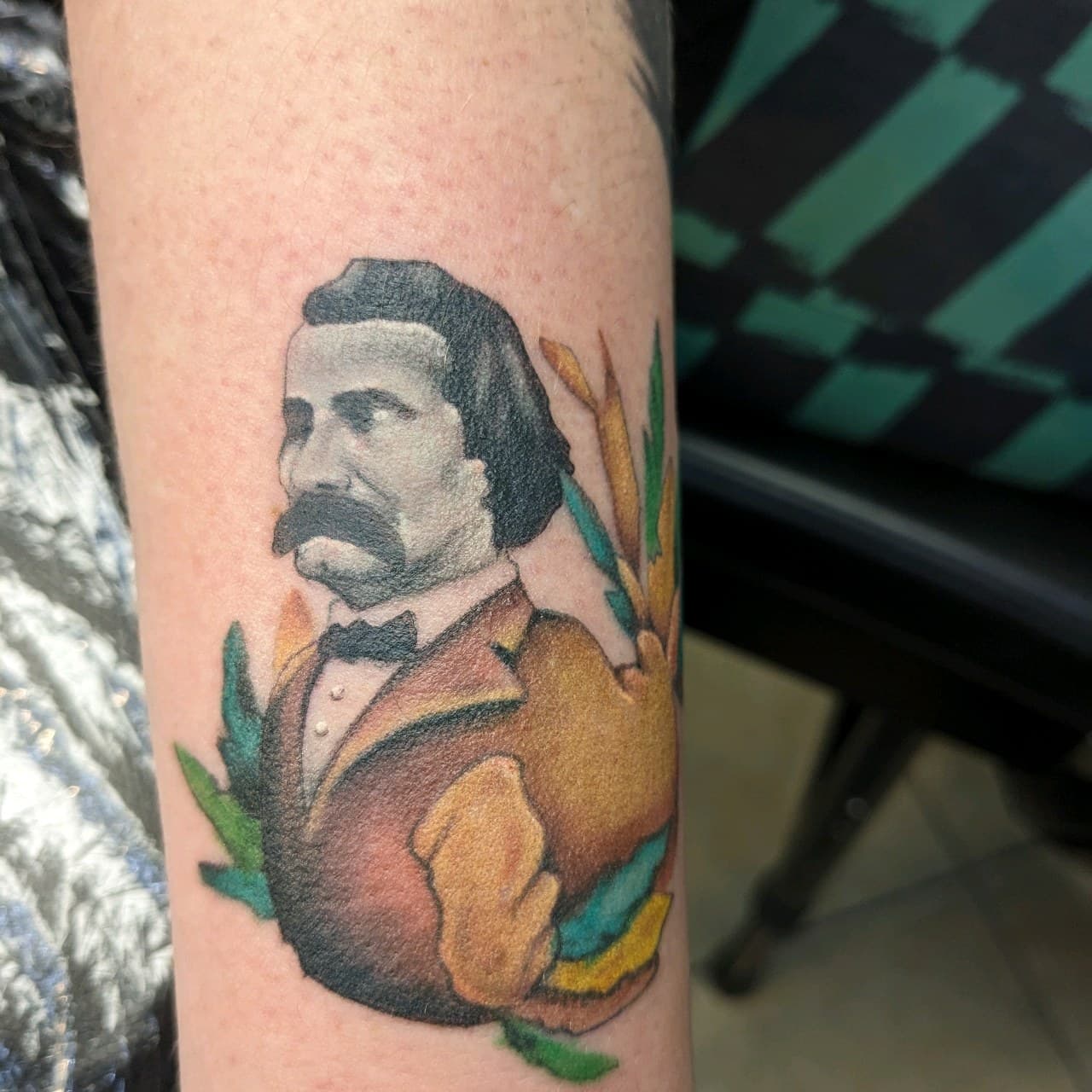 Illustrative + Color man tattoo on Forearm by affiliatedtattoofamily on TattMe