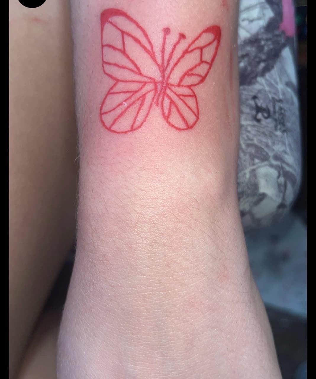 Fine Line + Minimalist butterfly tattoo on Wrist by gages_works on TattMe