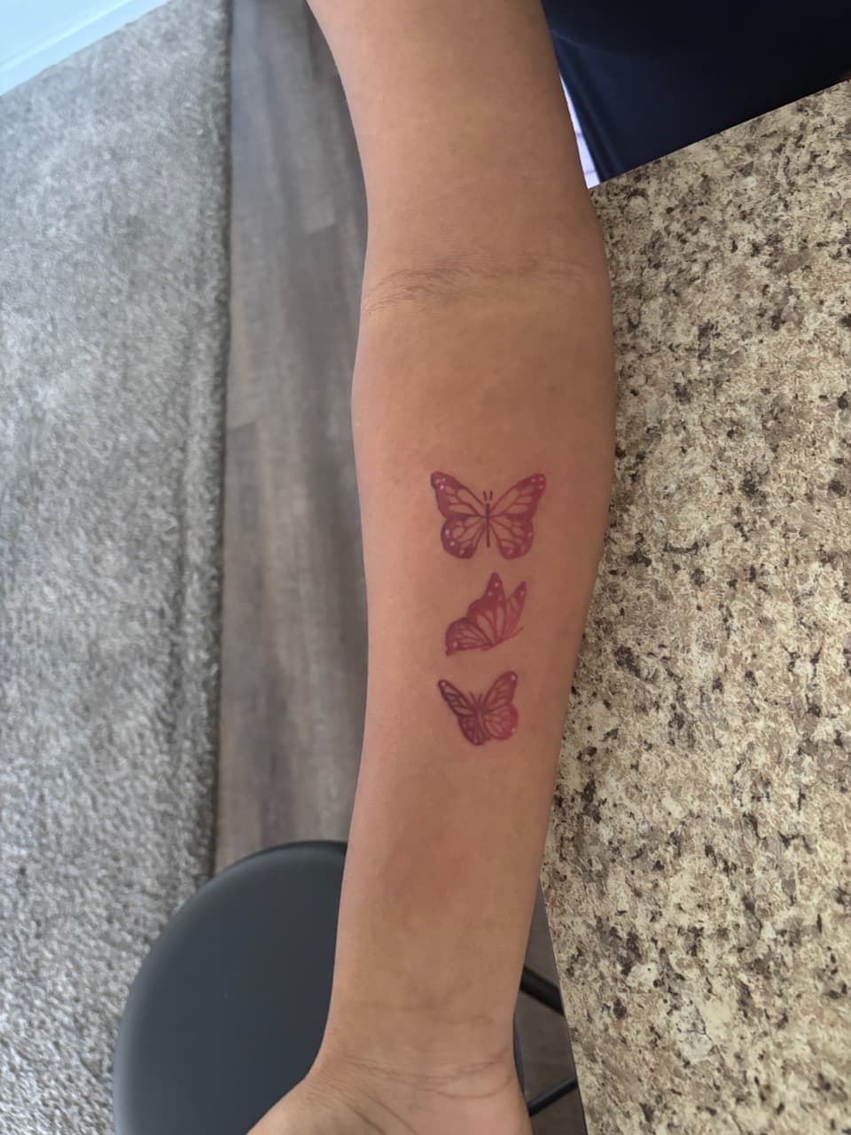 Fine Line + Dot-work butterflies tattoo on Forearm by BreezyInk on TattMe