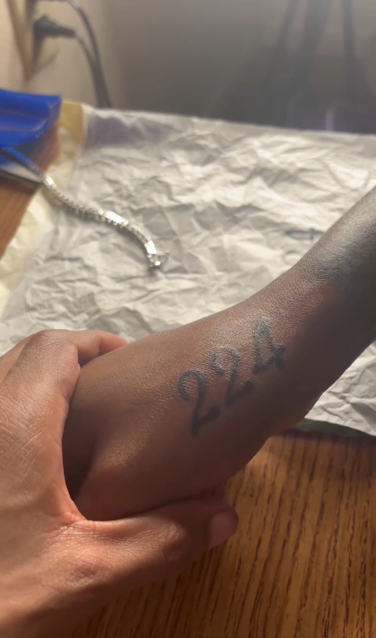 Lettering + Minimalist numbers tattoo on Forearm by BreezyInk on TattMe
