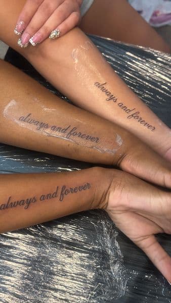 Lettering + Script script tattoo on Forearm by osoinks on TattMe