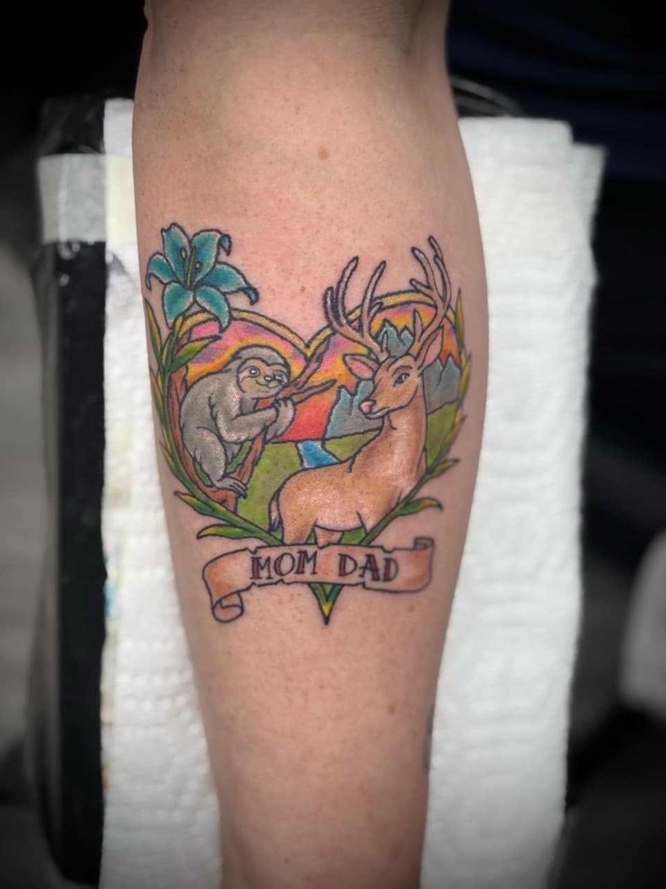 Color + Illustrative sloth tattoo on Forearm by AdrianWareTattoos on TattMe