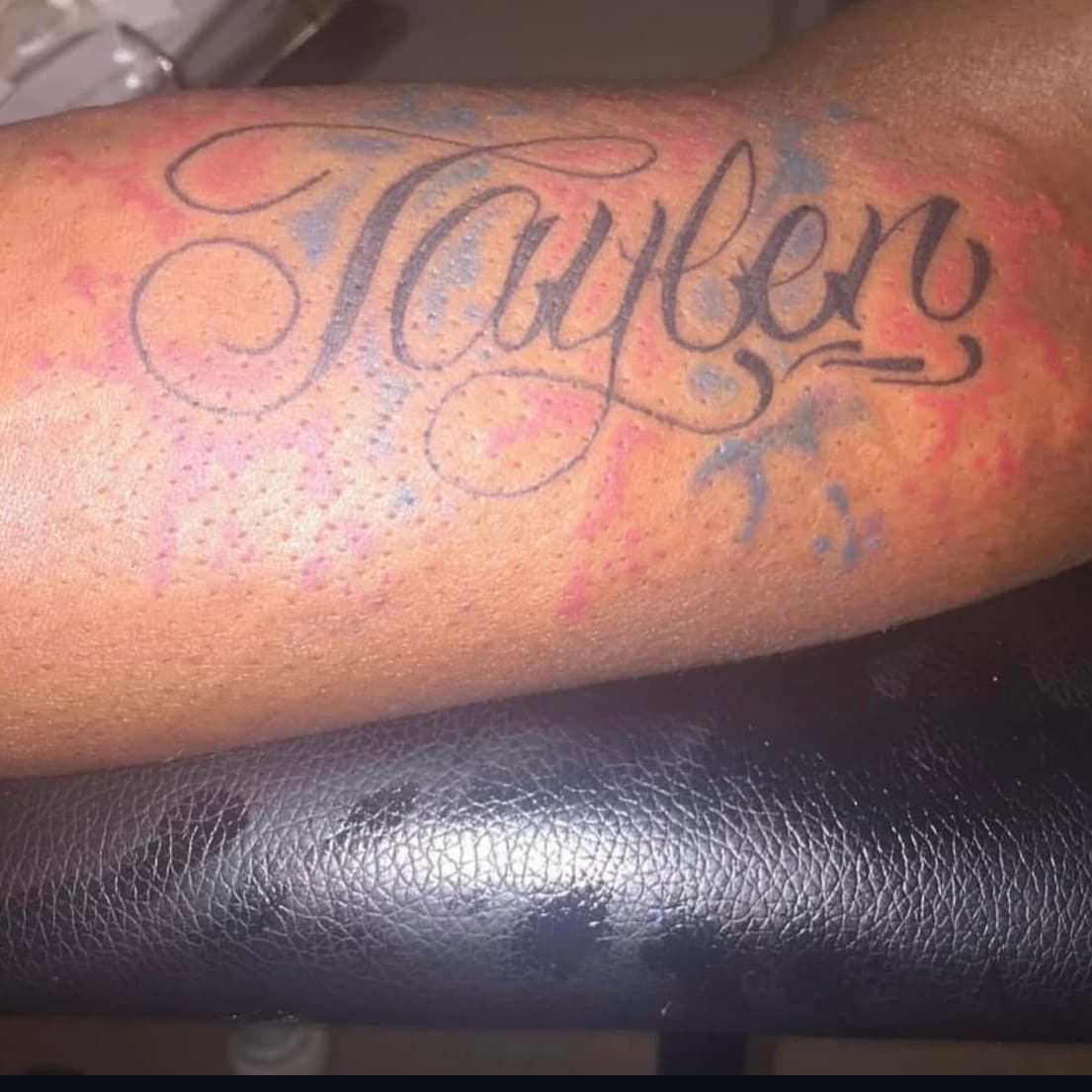 Lettering + Script name tattoo on Forearm by Art_by_Prynce on TattMe