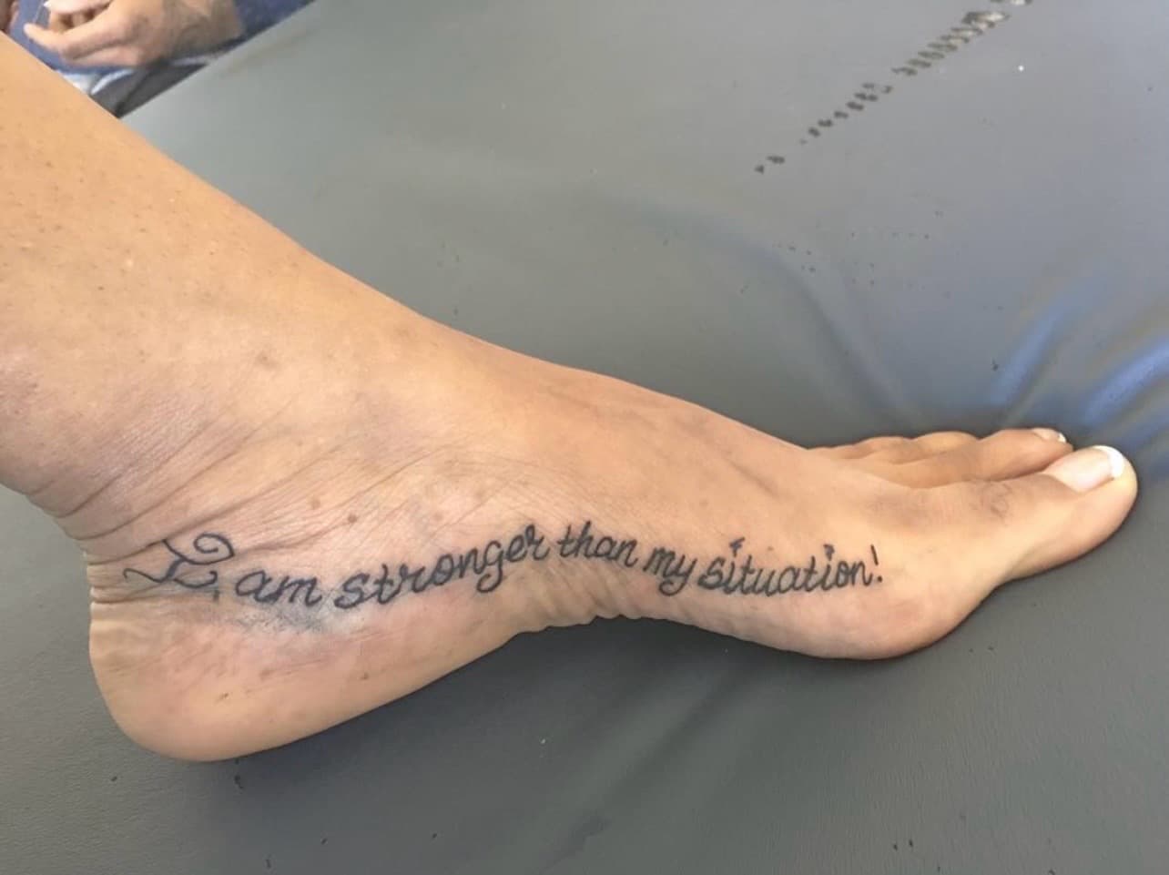 Lettering + Script quote tattoo on Foot by Art_by_Prynce on TattMe