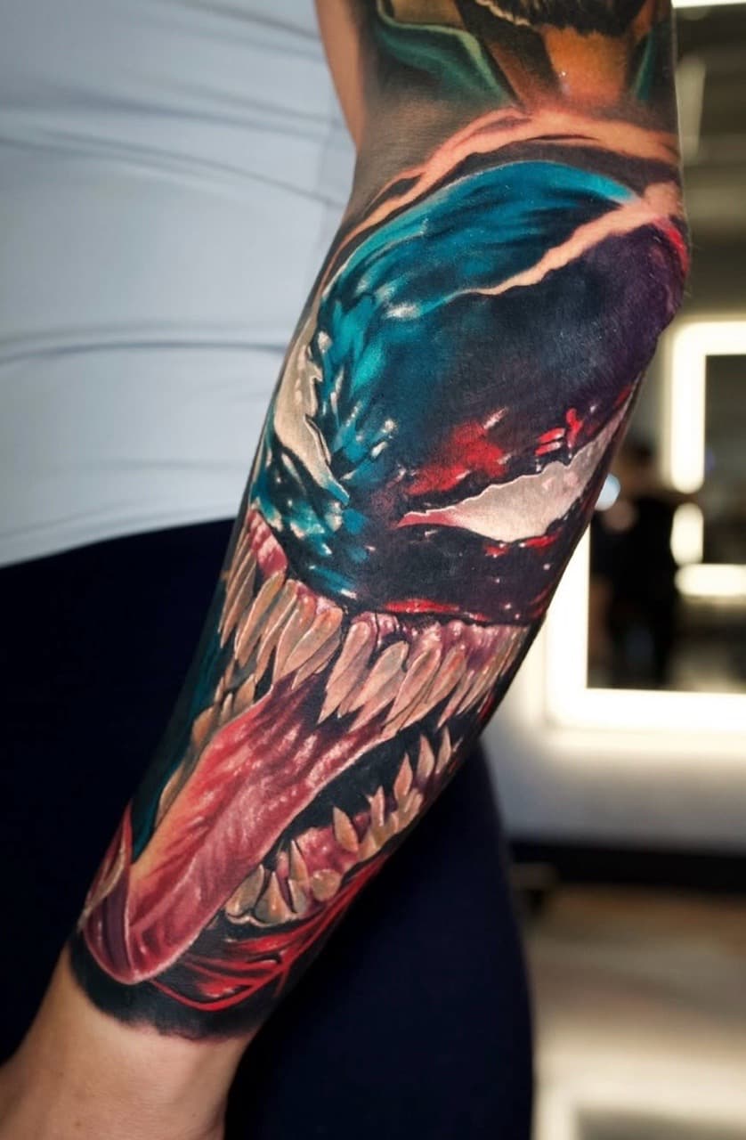 Realism + Color monster tattoo on Forearm by Tattoosbyjm on TattMe