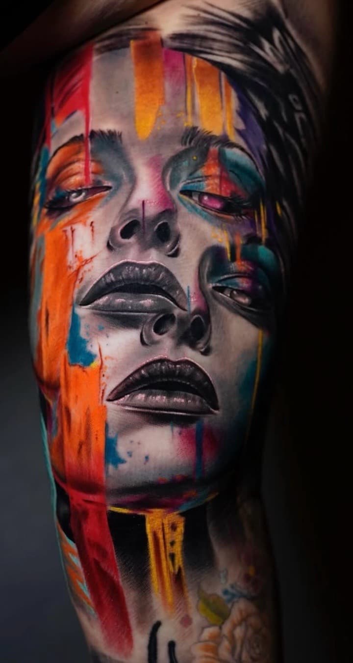 Realism + Portrait woman tattoo on Upper Arm by Tattoosbyjm on TattMe
