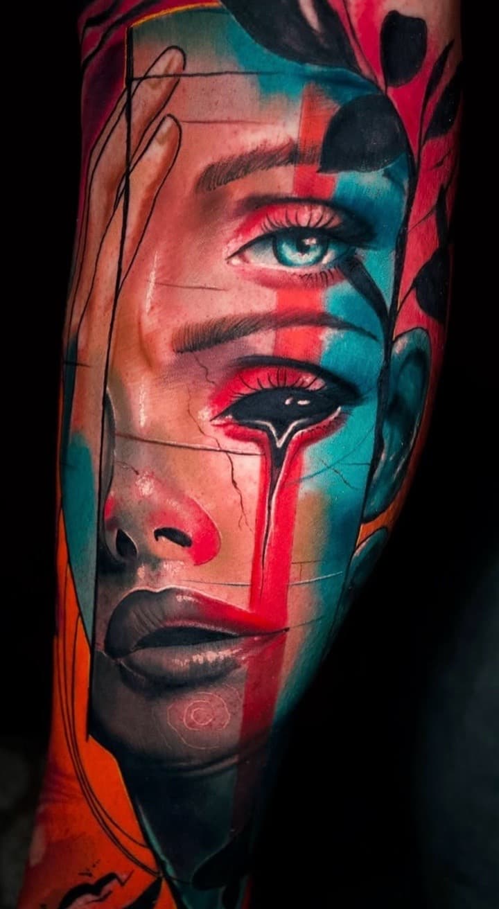 Illustrative + Surrealism woman tattoo on Forearm by Tattoosbyjm on TattMe