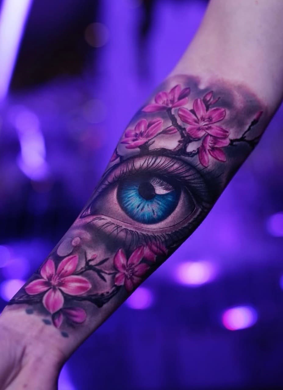 Realism + Color eye tattoo on Forearm by Tattoosbyjm on TattMe