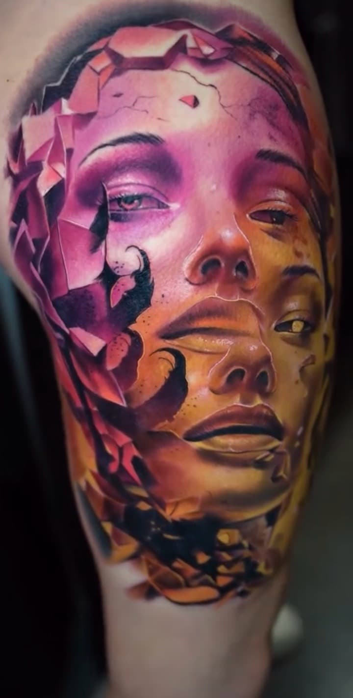 Realism + Color woman tattoo on Upper Arm by Tattoosbyjm on TattMe