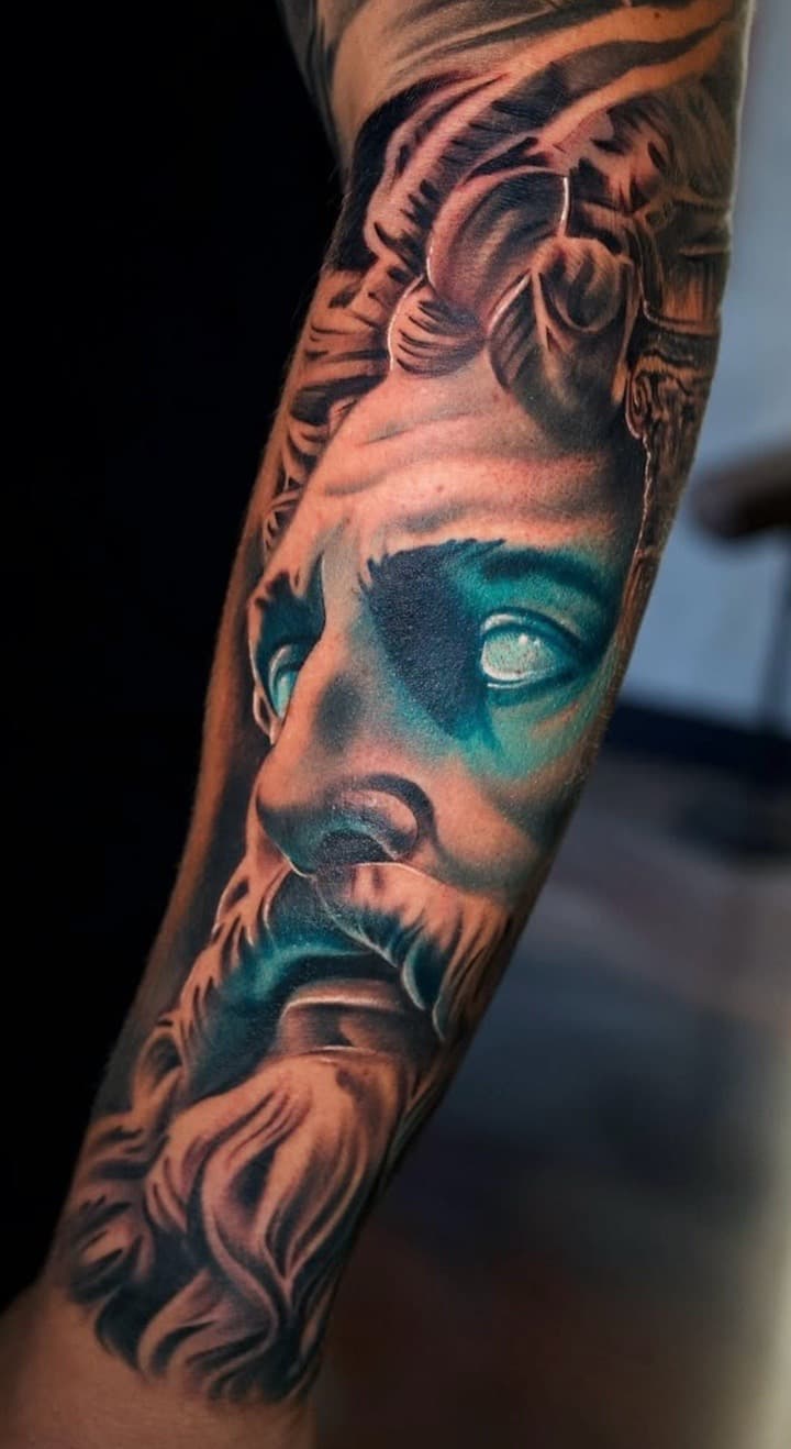 Realism + Black & Grey statue tattoo on Forearm by Tattoosbyjm on TattMe