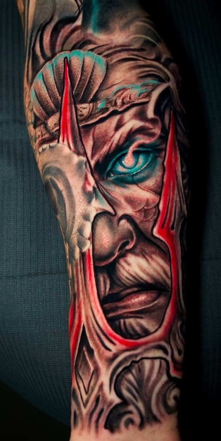 Realism + Illustrative warrior tattoo on Forearm by Tattoosbyjm on TattMe