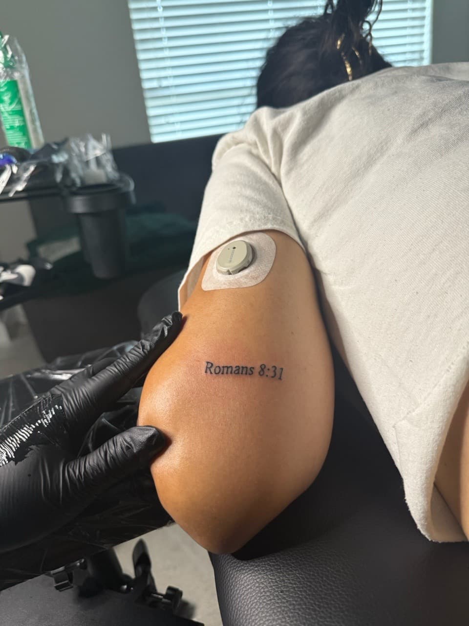 Lettering + Script scripture tattoo on Upper Arm by Jarieliz_Stick_and_Ink on TattMe