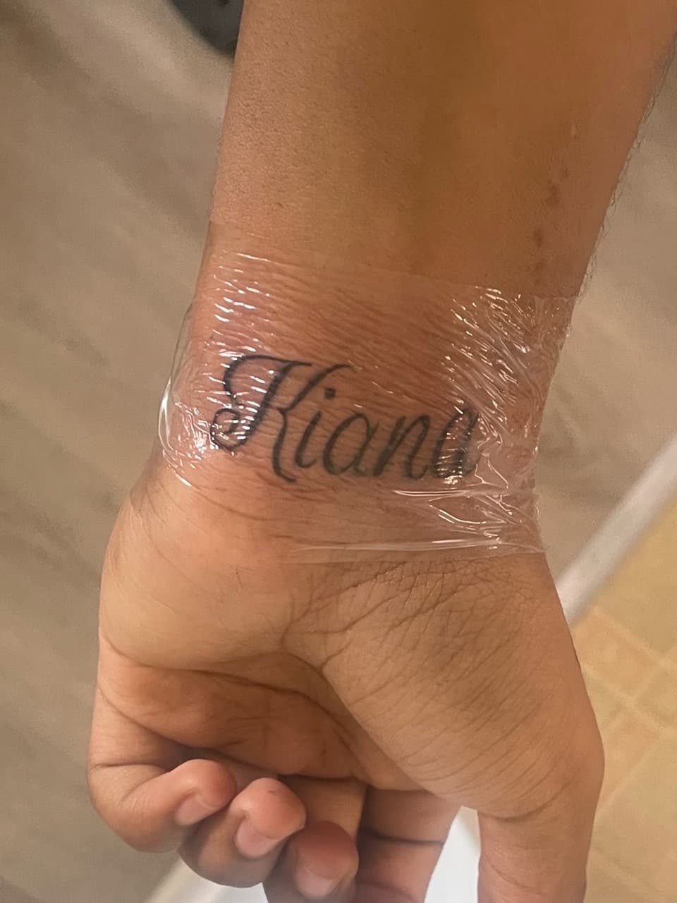 Lettering + Script name tattoo on Wrist by Inkbykey on TattMe