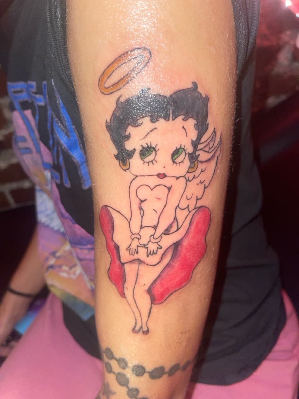 Cartoon + Color betty boop tattoo on Forearm by hippie.Inkster on TattMe