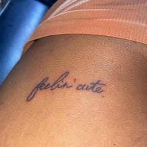 Lettering + Script phrase tattoo on Hip by hippie.Inkster on TattMe
