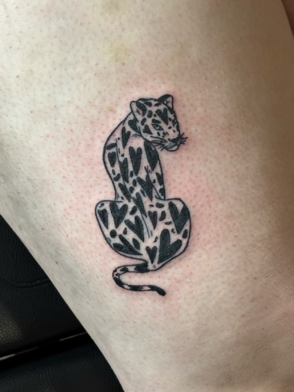 Black & Grey + Illustrative leopard tattoo on Thigh by Eternal_Ink_Tatz on TattMe