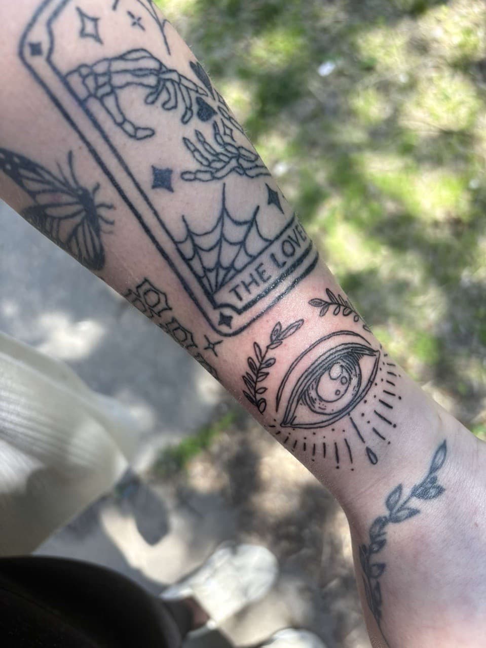 Fine Line + Black-work tarot card tattoo on Forearm by Eternal_Ink_Tatz on TattMe