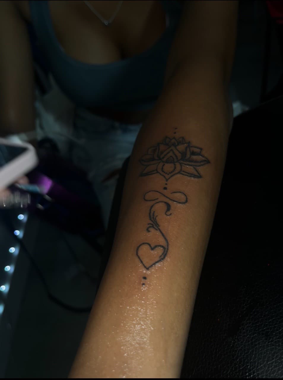 Fine Line + Minimalist lotus tattoo on Forearm by getrighwliy on TattMe