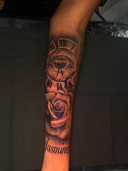 Black & Grey + Realism eye tattoo on Forearm by Tattoos_by_Dalton on TattMe