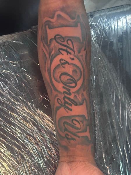 Lettering + Script lettering tattoo on Forearm by Tattoos_by_Dalton on TattMe