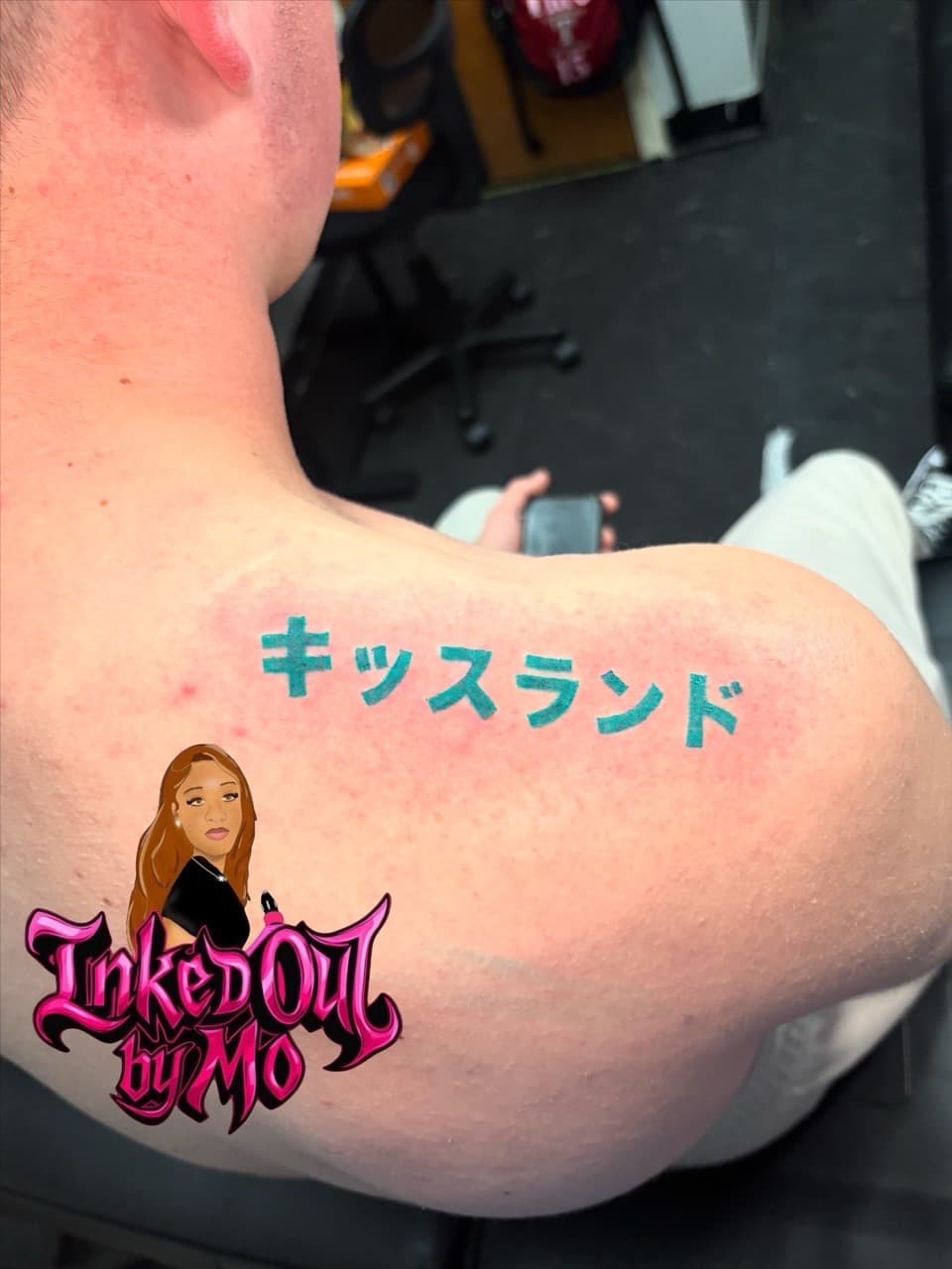 Lettering + Script japanese characters tattoo on Shoulder Blade by Inked_Out_by_Mo on TattMe