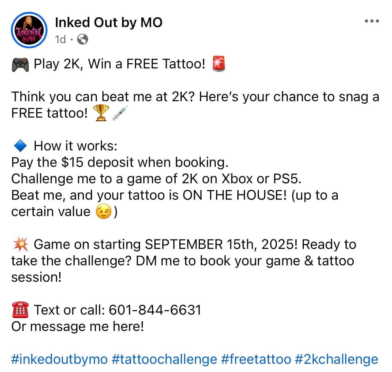 challenge tattoo by Inked_Out_by_Mo on TattMe