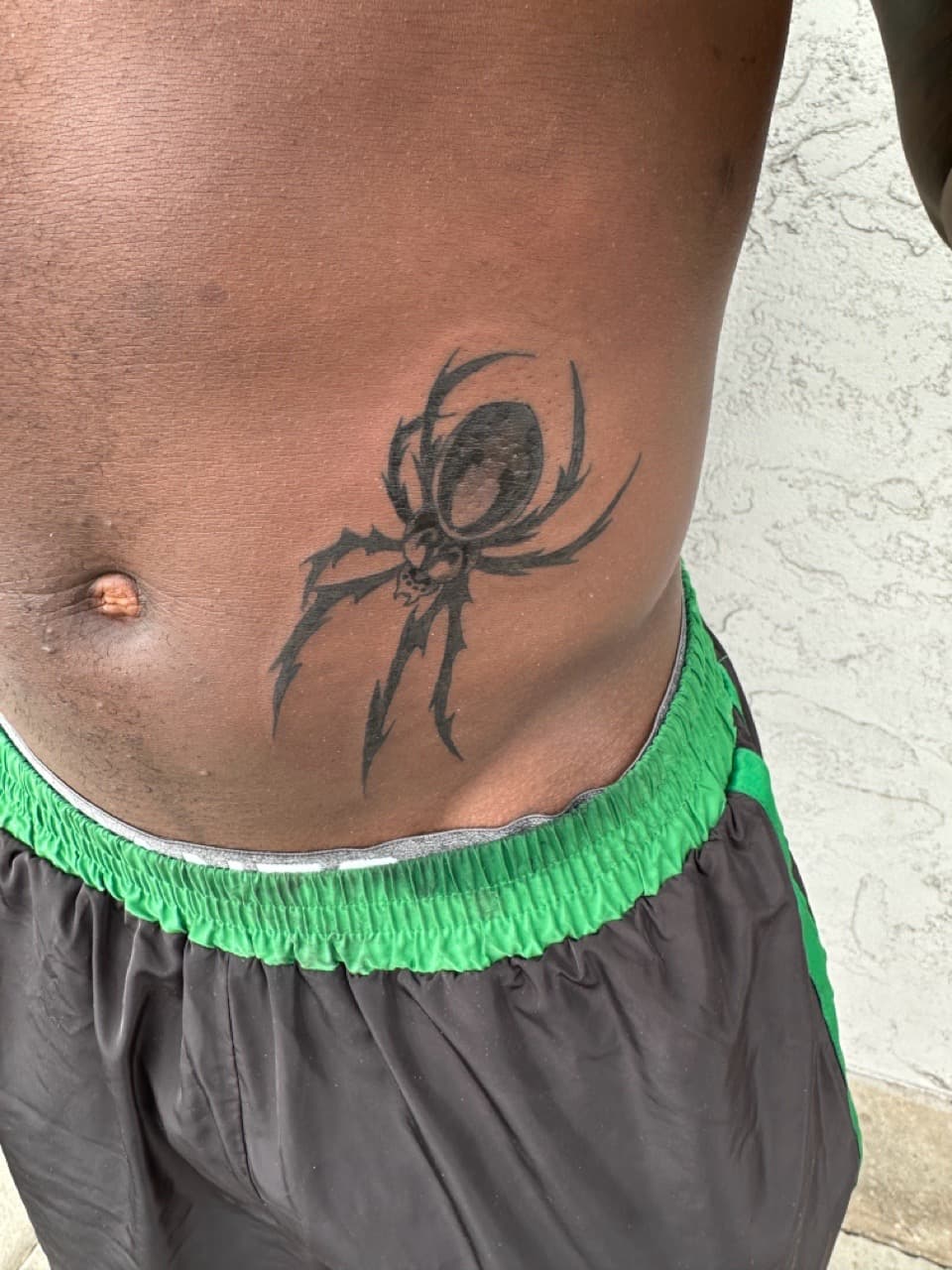 Black-work + Tribal spider tattoo on Stomach by Inkbyj on TattMe