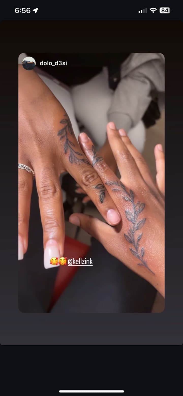 Fine Line + Black-work branches tattoo on Fingers by InkedByKellz on TattMe