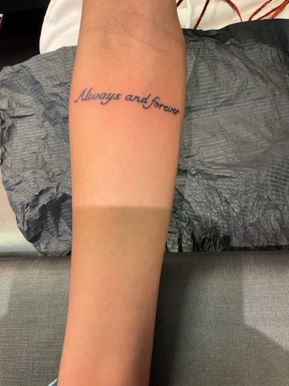Lettering + Script words tattoo on Forearm by InkedByKellz on TattMe