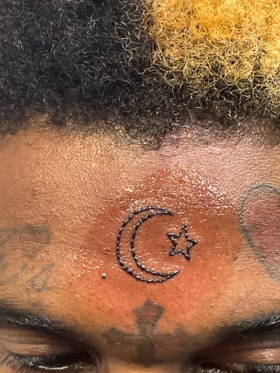 Minimalist + Fine Line crescent tattoo on Face by InkedByKellz on TattMe
