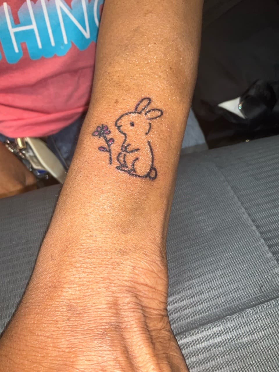 Fine Line + Minimalist rabbit tattoo on Forearm by InkedByKellz on TattMe