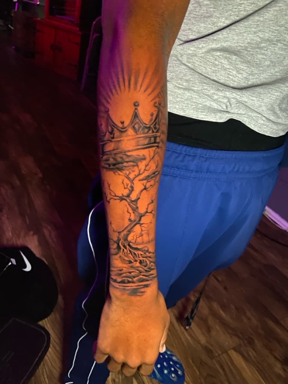 Black & Grey + Illustrative crown tattoo on Forearm by Mike_Whyt on TattMe