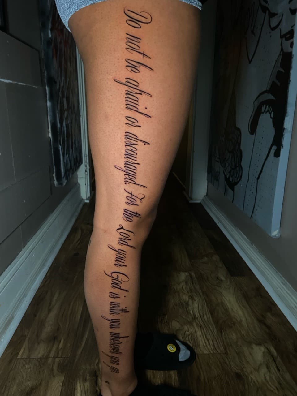 Script + Lettering quote tattoo on Calf by Mike_Whyt on TattMe