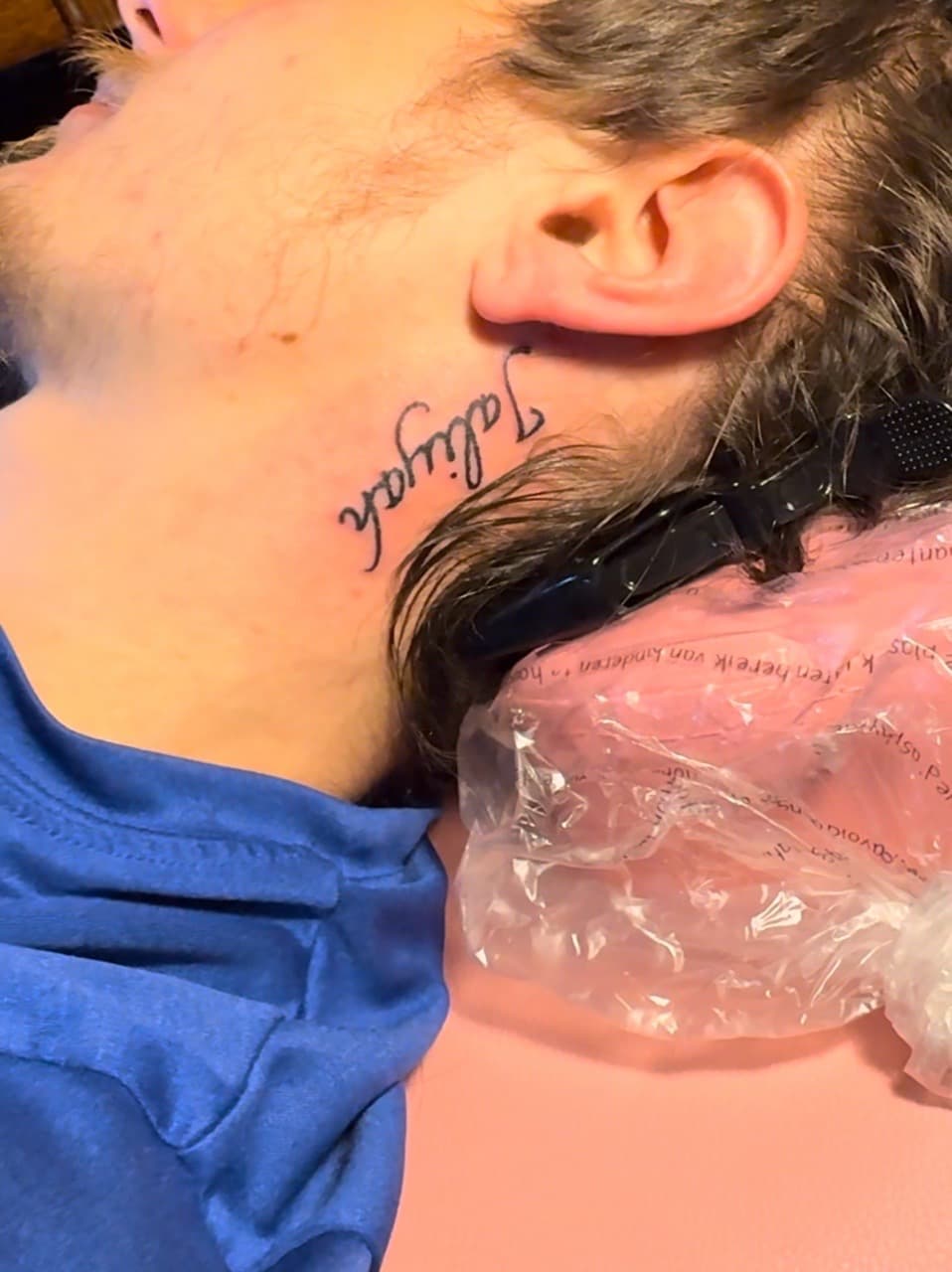 Lettering + Script name tattoo on Neck (Side) by TheTattooKennel on TattMe