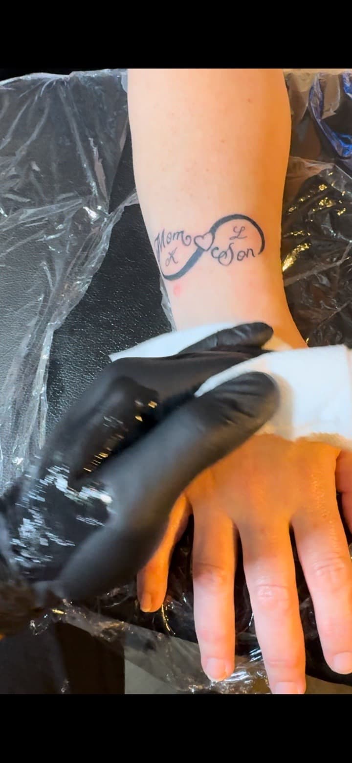 Lettering + Script infinity tattoo on Wrist by TheTattooKennel on TattMe
