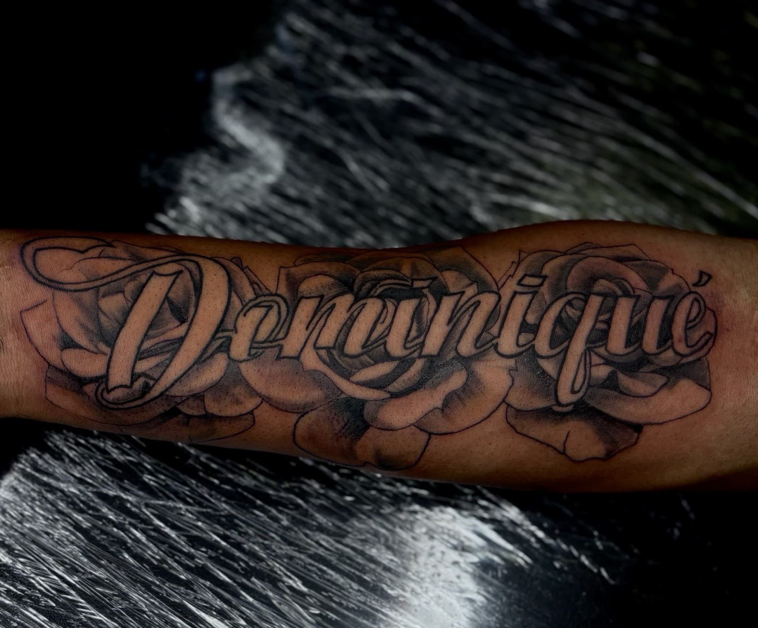 Script + Lettering roses tattoo on Forearm by Arttrigga on TattMe