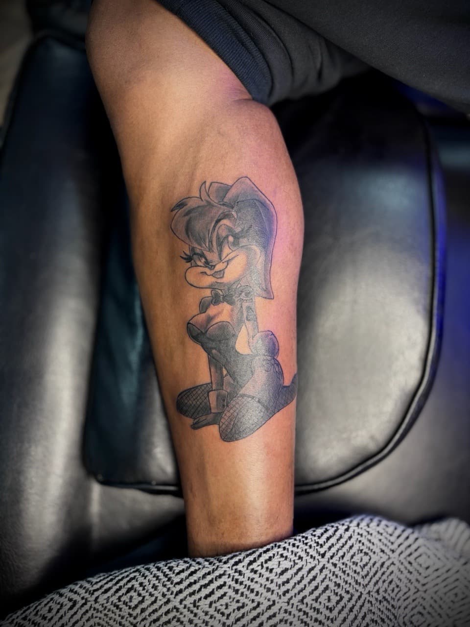 Anime + Cartoon bunny tattoo on Calf by Arttrigga on TattMe